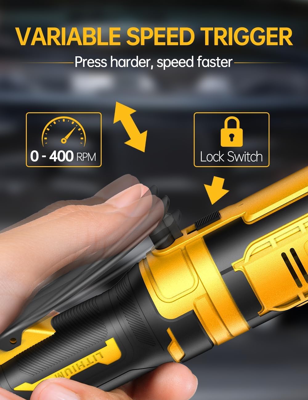1/2 Inch Cordless Ratchet Wrench, for DEWALT 20V Max Battery, 88Ft-Lbs, 0-400RPM, Electric Ratchet Wrench Set with Variable Speed Trigger, Reinforced Head, R&F Switch, 7 Sockets, 1/2" to 3/8" Adapter
