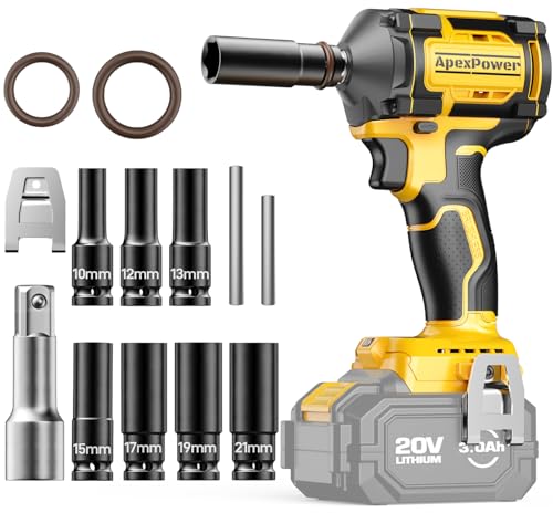 APEXPOWER Impact Wrench 1/2 Inch with 814N.M/600ft-lbs Max Torque, 3 Mode Setting, 3000 RPM, 1/2 Impact Gun with Variable Speeds, 20V Impact Driver for Car Home
