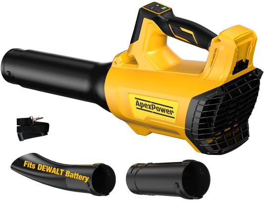Leaf Blower Cordless for DEWALT 20V Max Battery, 650CFM/160MPH 26000RPM Brushless Motor w/Turbo Mode & 4 Adjustable Speed, Lock-On Switch, Electric Leaf Blower for Lawn Care, Patio and Snow Cleaning